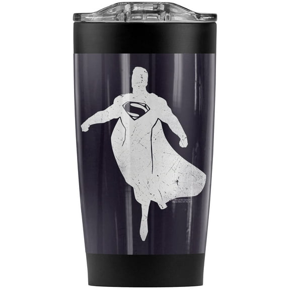 Batman V Superman Superman Silhouette Stainless Steel Tumbler 20 oz Coffee Travel Mug/Cup, Vacuum Insulated & Double Wall with Leakproof Sliding Lid | Great for Hot Drinks and Cold Beverages