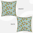 thumbnail image 3 of Fotbe Hot Dog Pizza Pattern Velvet Decorative Throw Pillow Covers with Elegant Piping, Soft Plush Cushion Cover for Sofa, Bed, Car, Office-20"x20", 3 of 8
