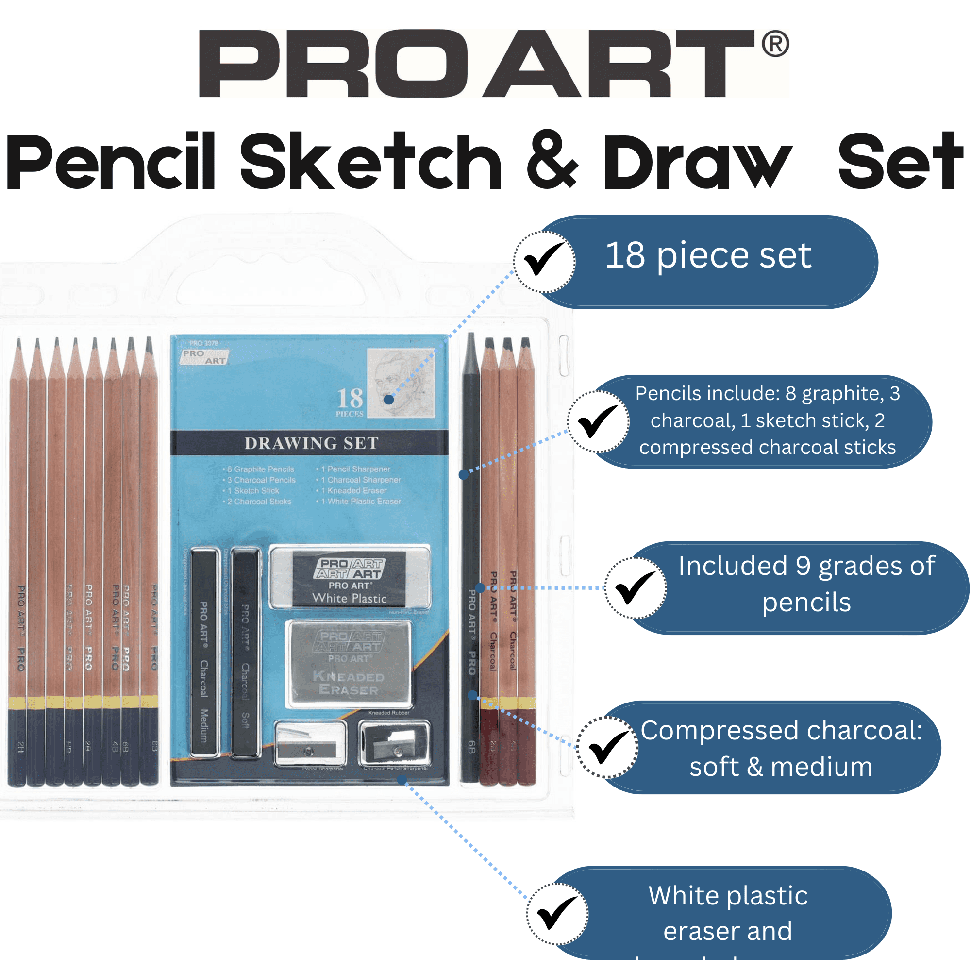 POPMISOLER 72 Pcs Drawing Sketching Pencil Set, Professional Art