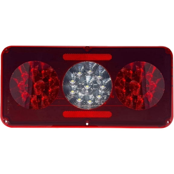 Command Electronics OEM 12V LED RV & Trailer Sealed Triple Tail Light - Surface Mount for Easy Installation - Durable Weather Resistant Design - Hardware & Connectors Included | Red (1 Pack)