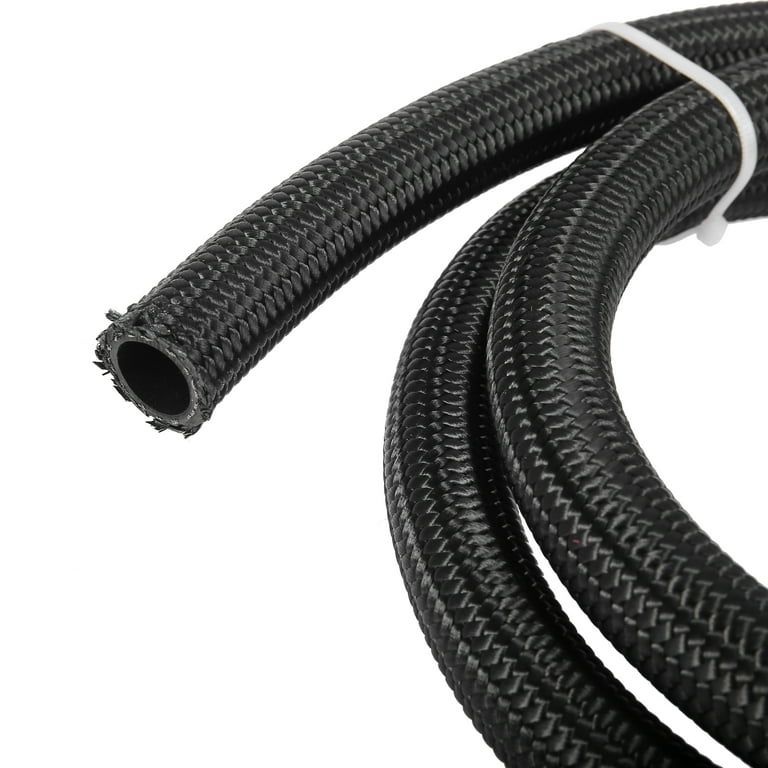 6an (12in) Stainless Steel Braided Hose (black Ends