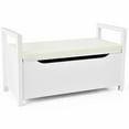 thumbnail image 2 of Yardi Yard 34.5 ×15.5 ×19.5 Inch Shoe Storage Bench with Cushion Seat for Entryway-White,, 2 of 8