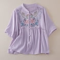 thumbnail image 2 of Womens Tops 3/4 Sleeve Button Loose Casual Blouse Summer Tops for Women, 2 of 8
