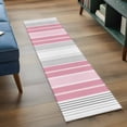 thumbnail image 6 of Pink Gray Stripes Runner Rug 2x6 Washable Kitchen Rug Non-Slip Lightweight Thin Soft Low Pile Bathroom Runner Chic Modern Abstract Vertical Lines Carpet for Hallway Laundry Room Bedroom Entryway, 6 of 8
