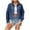 Dark Blue., variant on Akafmk Plus Size Womens Jean Jackets,Oversized Denim Jackets,Women's Fashion Color Lapel Look Slimmer Sleeve Denim Jacket Loose Fitting Cardigan Denim Coat