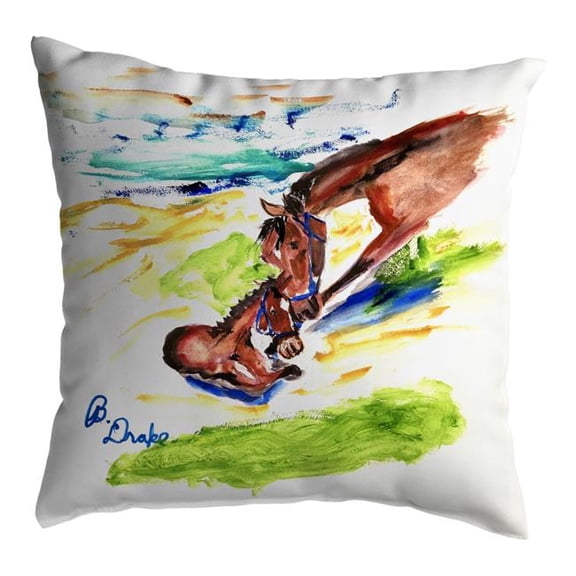 Betsy Drake KS1393 12 x 12 in. Mothering Horse Non-Corded Pillow - Small
