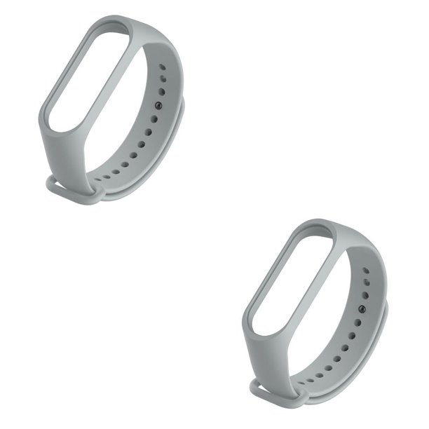 Inteprter Correa de repuesto para Mi 3 de TPU Correa de muñeca inteligente Reemplazar accesorios Gris 2piezas