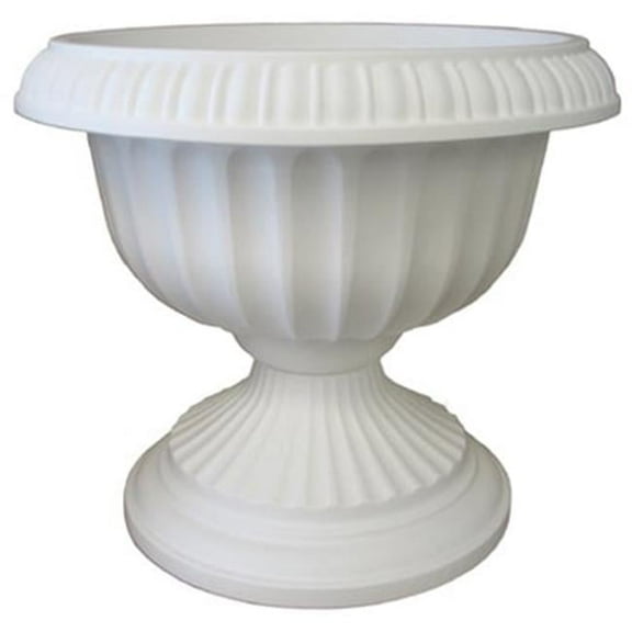 12 in. Grecian Plastic Urn, Casper White