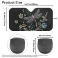 thumbnail image 5 of KUIFORTI Dragonfly Car Windshield Sun Shade Foldable Car Shades for Front Windows, Portable Sun Visor for Car, Trucks, SUVs, Sedans, Vans, Hatchbacks, 66.53" x 34.44" Blocks UV Rays and Sun Glare, 5 of 5
