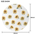 thumbnail image 6 of White Green Leaf Sunflower Pattern Round Tablecloth 60"x60",Wrinkle Wipeable Table Cloth for Kitchen Dining Room Picnic Patio Party, 6 of 6