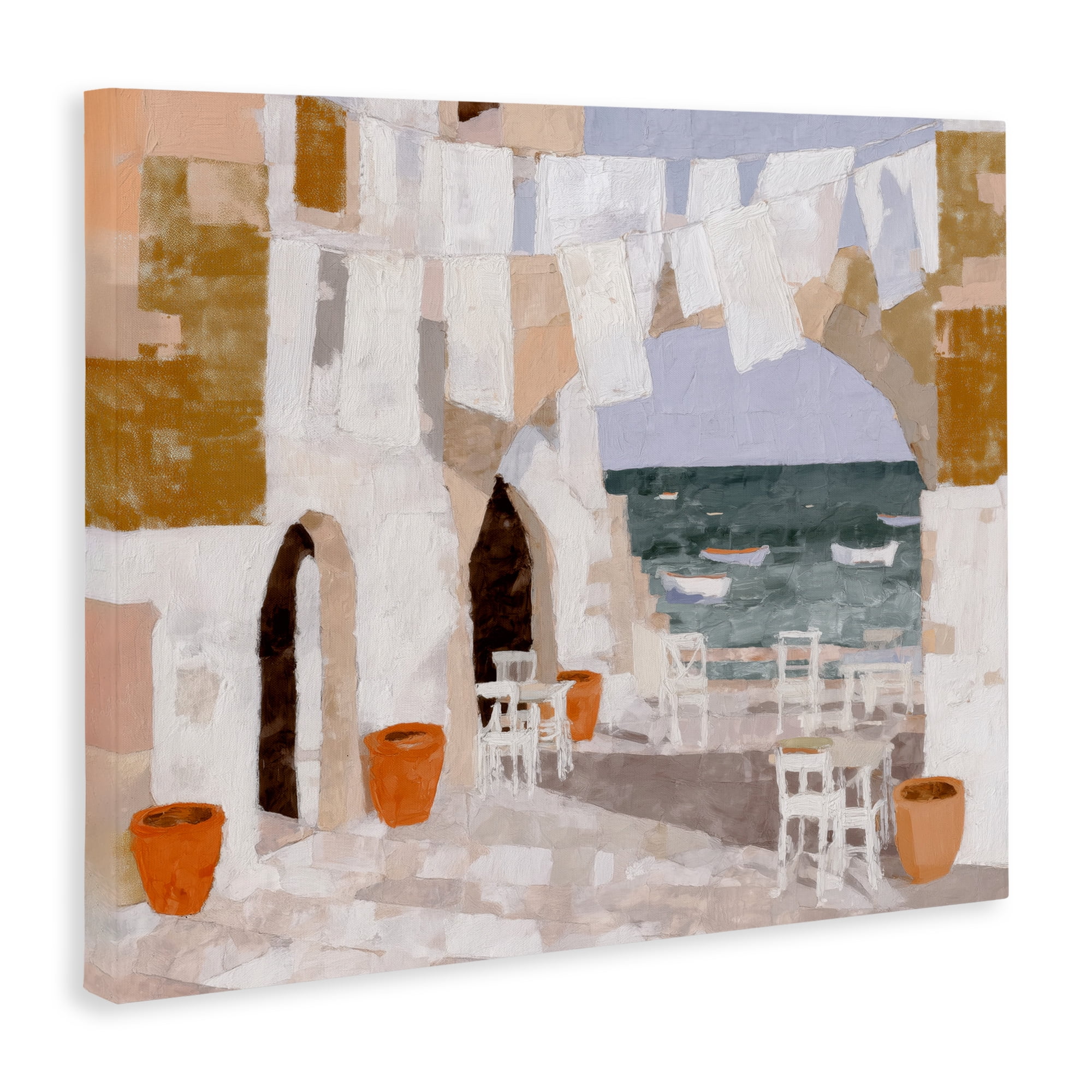 Stupell Industries Coastal Village Plaza Laundry Canvas Wall Art, design by Chromatic Storm Studio