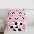 thumbnail image 5 of Erosebridal Soccer Kids Queen Comforter Set,Football Lovers Ball Games Bedding Comforter Set For Boys Teens,Reversible Pink 3pcs, 5 of 7