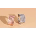 thumbnail image 3 of 5 Row Multilayer Rose Gold Plated Cubic Zirconia Crystal Big Wide Wedding Ring, 3 of 9