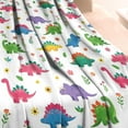 thumbnail image 3 of White Cartoon Dinosaurs Flowers Pattern Blanket,Comfortable Soft Flannel Throw Blanket,All Season,Warm Lightweight Blankets for Sofa Bed Couch Living Room Chair,40"x50", 3 of 4