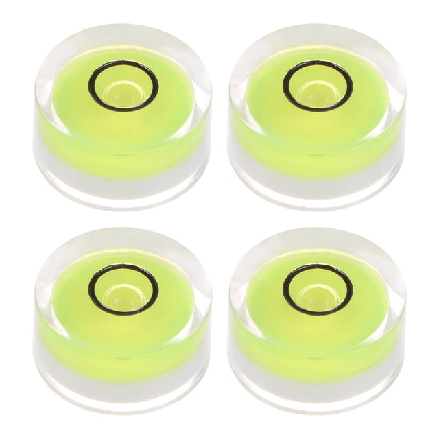 Unique Bargains 4 Packs Round Bubble Level 18x9mm Mini Circular Bullseye Spirit Levels for Leveling Camera Tripod Telescope, Lime