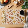 thumbnail image 2 of Fall Placemats Set of 12 Yellow Red Maple Leaf Thanksgiving Autumn Vintage Place Mats Indoor Wipeable Table Mats Washable Cloth Dining Table Placemats for Kitchen Holiday Party Home Decor 13x19 Inch, 2 of 9