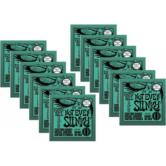 Ernie Ball Lot/12 Not Even Slinky Electric Guitar Strings, Gauges 12-56, P02626^12