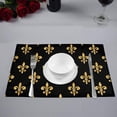 thumbnail image 2 of MKHERT Gold Glitter Fleur De Lis Floral Placemats Table Mats for Dining Room Kitchen Table Decoration 12x18 inch,Set of 4, 2 of 4