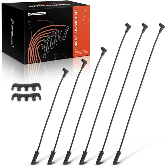 A-Premium Ignition Spark Plug Wires Set of 6 Compatible with Buick Lucerne 2006, Lesabre Park Avenue 1999-2005 & Oldsmobile 88 1999, LSS 1999 & Pontiac Bonneville 1999-2005, 3.8L, Naturally Aspirated