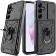 thumbnail image 3 of Innens for Samsung Galaxy A35 5G Case with Screen Protector Phone Cover with Slide Camera Lens and Ring Stand, Black, 3 of 16