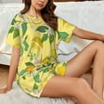 thumbnail image 6 of Kdxio Lemon Print Pajamas Sets for Women Short-Sleeved Pjs with Lounge Shorts Two Piece Sleepwear S-4XL, 6 of 8