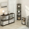 thumbnail image 3 of Furinno TURN-N-TUBE 5 Tier Corner Bookshelf in Brown Grain, 3 of 8
