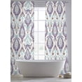 thumbnail image 5 of Sheer Curtains 84 inches Long 2 Panels Set Abstract Vintage Paisley Light Filtering Sheer Drapes Rod Pocket Window Curtains for Living Room/Bedroom, Boho Floral Texture Blue Purple, 5 of 8