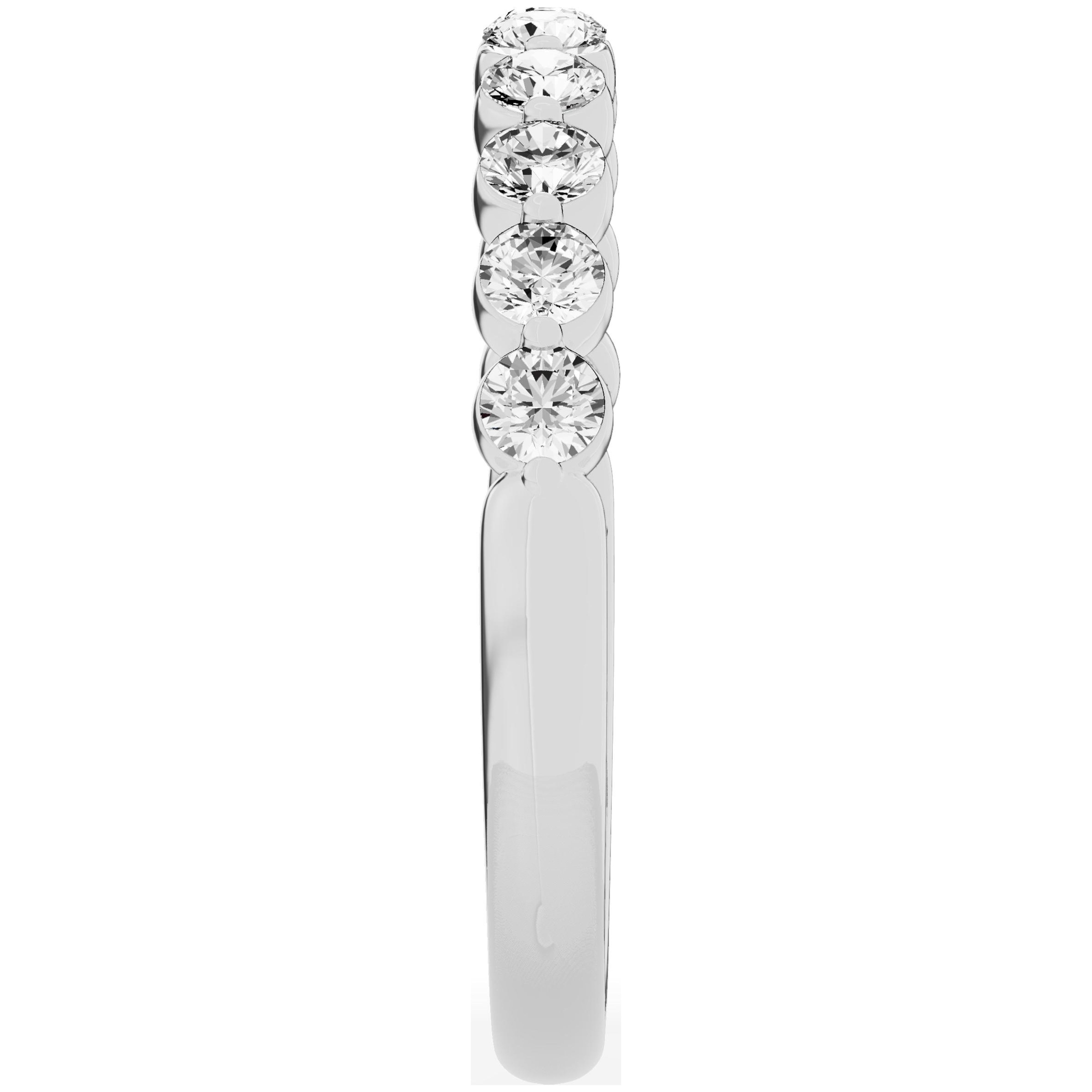 Unique Moments 1/2 Ctw Diamond Wedding Ring Stackable Womens Anniversary Band 10K White Gold