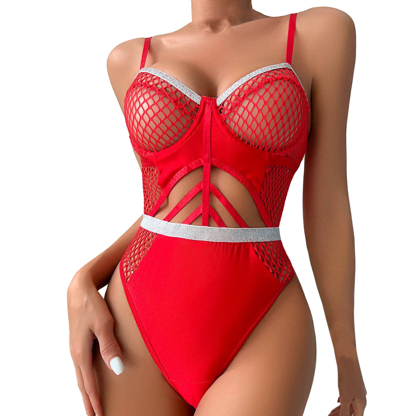 Teddy Lingerie For Women Fun Underwear Mesh Open Back Female Nightwear