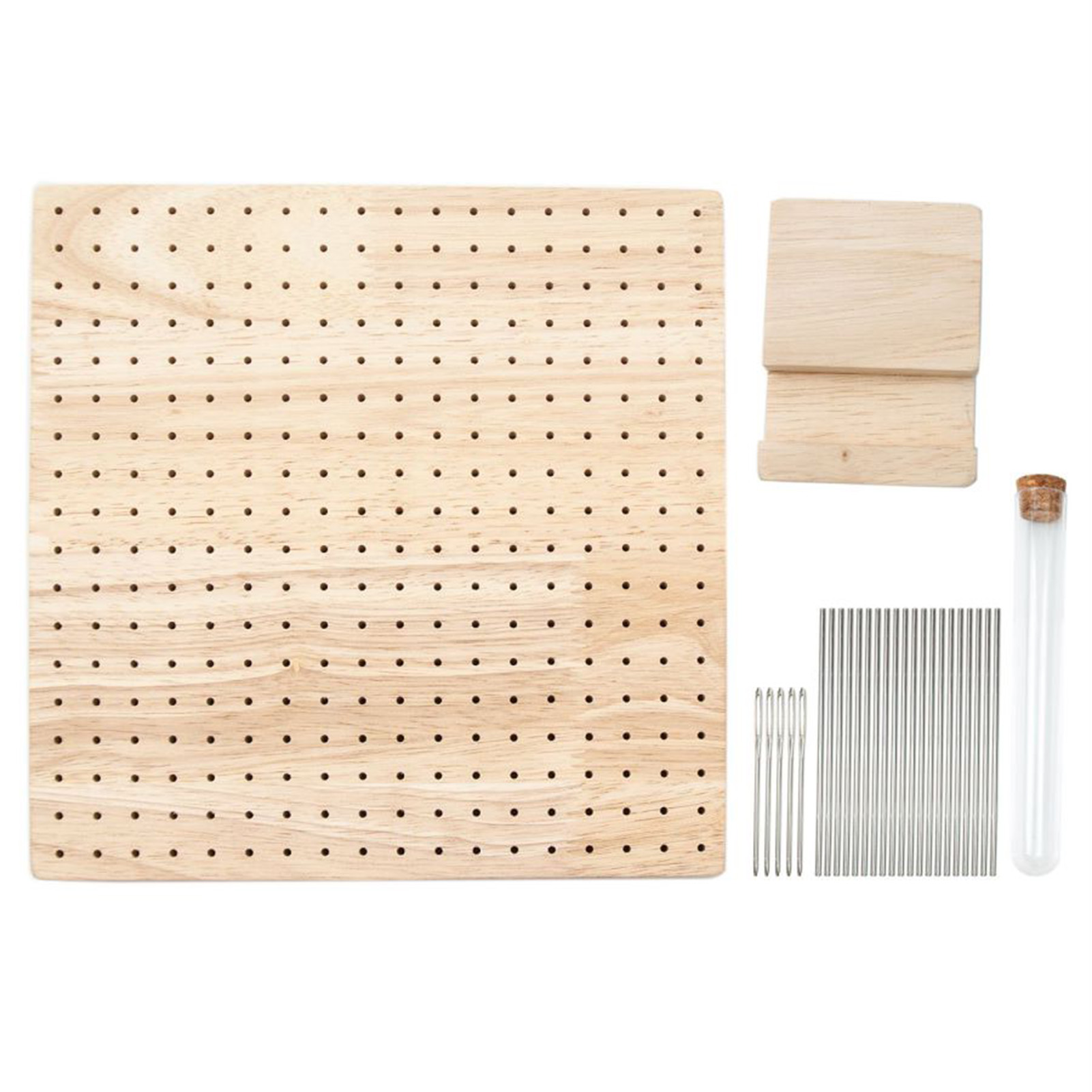 Wooden Crochet Blocking Board Knitting Blocking Mat with Rod Pins for