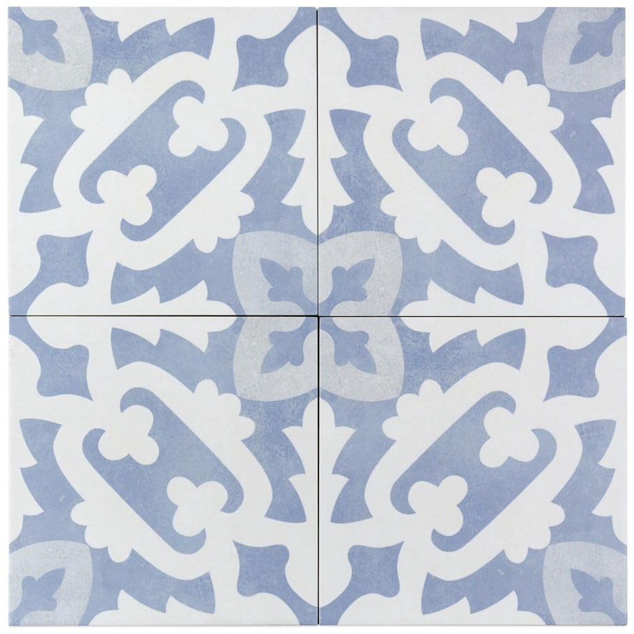 Moma Light Blue Encaustic 9x9 Glazed Porcelain Tile