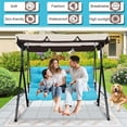 thumbnail image 3 of Replacement Cushions for Swing, Waterproof Porch Swing Cushion, 2-3 Seat Outdoor Bench Cushion with Backrest for Patio Furniture Garden Porch Loveseat Glider Pad (Sky Blue 40*40in), 3 of 7