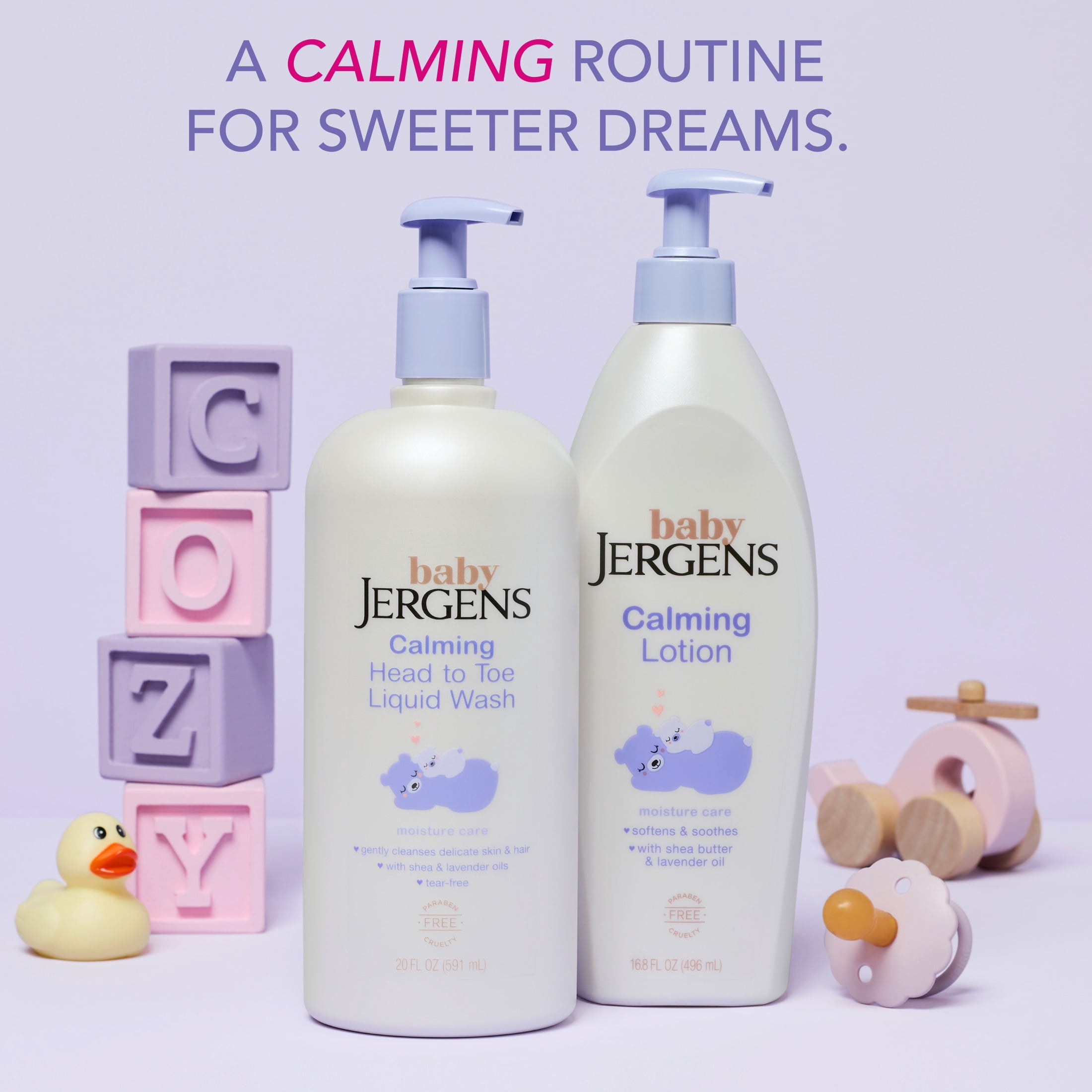 (2 pack) Baby Jergens Calming Head to Toe Liquid Baby Wash, Body Wash and Shampoo, Tear Free, 20 fl oz
