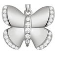 thumbnail image 6 of Fine Silver Plated Butterfly Necklace with Simulated Diamonds Adult, 6 of 6