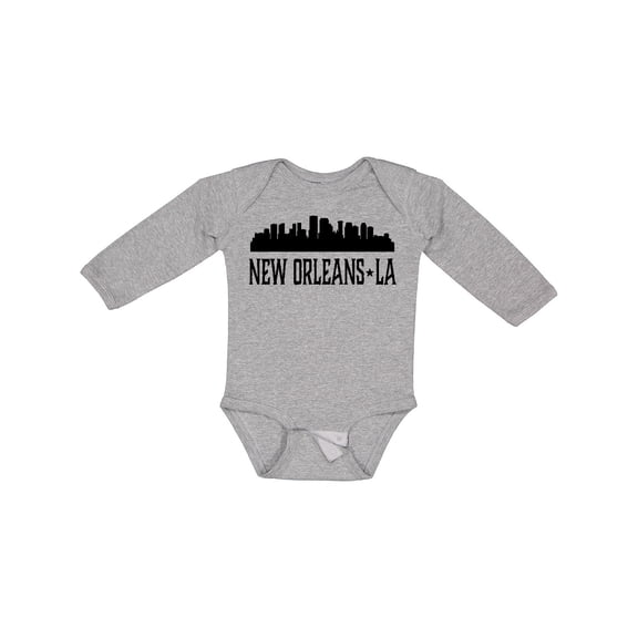 Inktastic New Orleans Louisiana Skyline Boys or Girls Long Sleeve Baby Bodysuit
