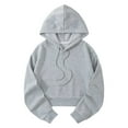 thumbnail image 5 of Hoodie Womens Sweatshirt Oversized Hoodie Women Casual Daily Cropped Zip Up Wear Women's Casual Short Hooded Sweatshirt With Pockets Drawstring Pullover For Spring Summer Fall Everyday Wear, 5 of 5