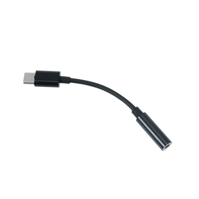 Cable adaptador para auriculares USB 3.1 tipo C a 3,5 mm (USB-C macho a conector de audio auxiliar hembra de 3,5 mm, negro)