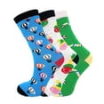 thumbnail image 2 of Vibrant Playful Crew Socks - 6 Pairs Pack, Cotton Blend, Fun Patterns for Men & Women, 2 of 9