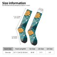 thumbnail image 7 of Knee High Socks for Men and Women, Hawaiian Style Cyan Blue Althletic Compression Socks, Support Long Tube Socks for Outdoor Sport, Calf Socks, High Stockings for Women Men, 7 of 7