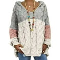 thumbnail image 4 of Taqqpue Womens Plus Size Cable Knit Pullover Sweaters Loose Long Sleeve Hooded Sweater Tops Solid Color Chunky Jumper Tops Oversized,Christmas Gifts for Women, 4 of 6
