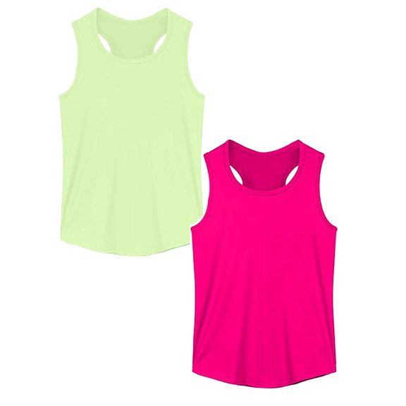 XINXIAOO 2 Packs Girls Dance Tank Top Racerback Tank Top Summer Sleeveless Dance Outfit for Ballet Dancewear Gymnastics Athletic Wear 13-14 Years