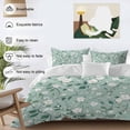 thumbnail image 3 of 3 Piece White Teal Spring Floral Duvet Cover Set Twin Size,Microfiber Comforter/Quilt Cover with Corner Ties and 2 Pillowcases,Watercolor Flowers Summer Botanical Soft Bedding with Zipper Closure, 3 of 8