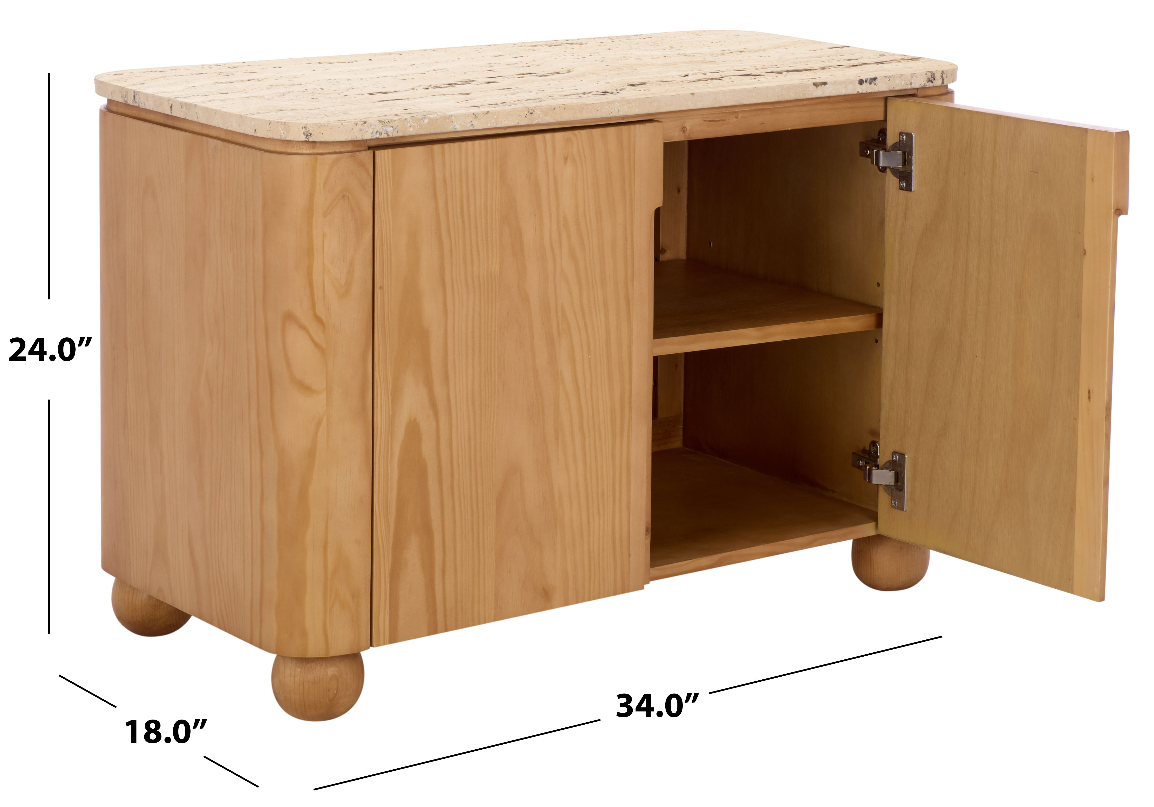 Safavieh Couture Giuletta Travertine Top Chest, Natural/Travertine
