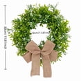 thumbnail image 3 of Kraoden Green Artificial Boxwood Wreath with White Flowers, Front Door Wreath for Spring, Summer, Year-Round Home Decor, Ideal for Entryway, Weddings, and Special Events, 3 of 7