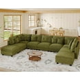 thumbnail image 3 of LLappuil Modular Sectional Sofa, 9 Seat Corduroy Sectional Sofa with Storage, 9 Back Cushion 9 Throw Pillow Green, 3 of 8