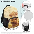 thumbnail image 7 of Yuyamidu Highland Cow Backpack for Kids Yellow Sunflowers Bookbag for Girls 12-14 Middle School Book Bags for 6Th Grade Teen Bookbags with Front Pocket & Side Pockets, 7 of 7