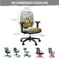 thumbnail image 5 of SCRAWLGOD Cardinal Lily Sky Set of 4 Dustproof Office Chair Slipcover with Arm Protector Crease Resistant Swivel Chair Slipcovers Breathable Rotating Chair Cover, 5 of 7