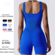 thumbnail image 4 of Ropa de yoga de una pieza sin costuras para mujer, pantalones cortos de una pieza con cuello cuadrado y lavado de arena para yoga y fitness, 4 of 4
