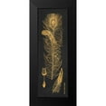 thumbnail image 2 of Babbitt, Gwendolyn 7x14 Black Modern Framed Museum Art Print Titled - Gold Feathers II, 2 of 5