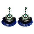 thumbnail image 4 of 2 uds pendientes de borla accesorios de ropa flecos gota de diamantes de imitación oreja colgante Azul Yuyangstore pendientes de borla, 4 of 8